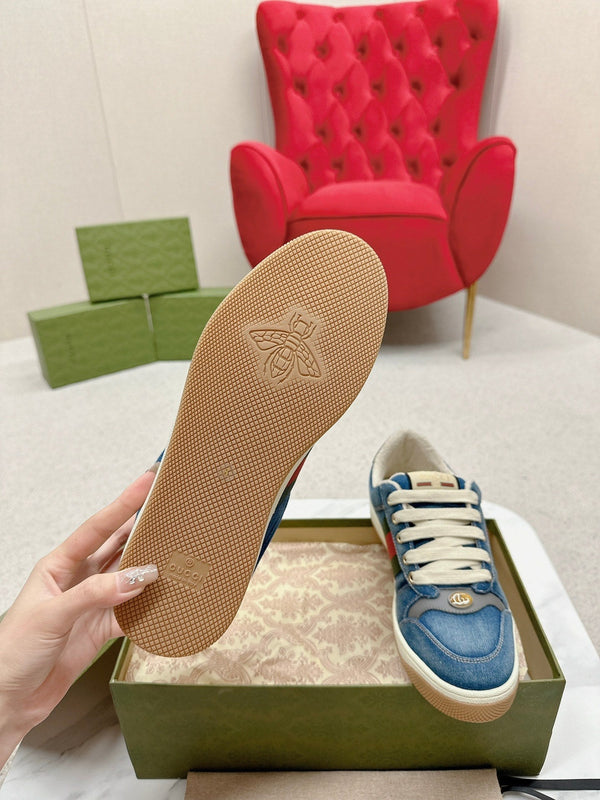 GG WOMEN'S SCREENER TRAINER AEGEAN CALFSKIN