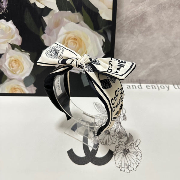 BLACK MIX WHITE SILK HEADBAND 168590