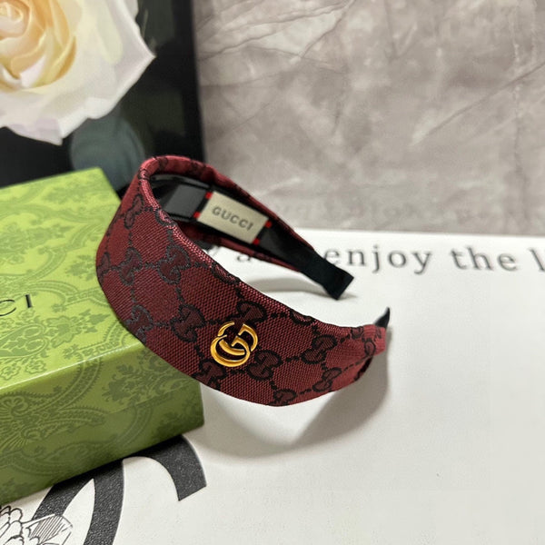 CURRANT RED MONOGRAM CANVAS HAIRBAND 369305