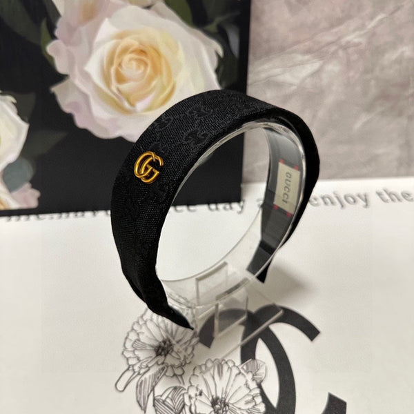 BLACK MONOGRAM CANVAS HAIRBAND 369310