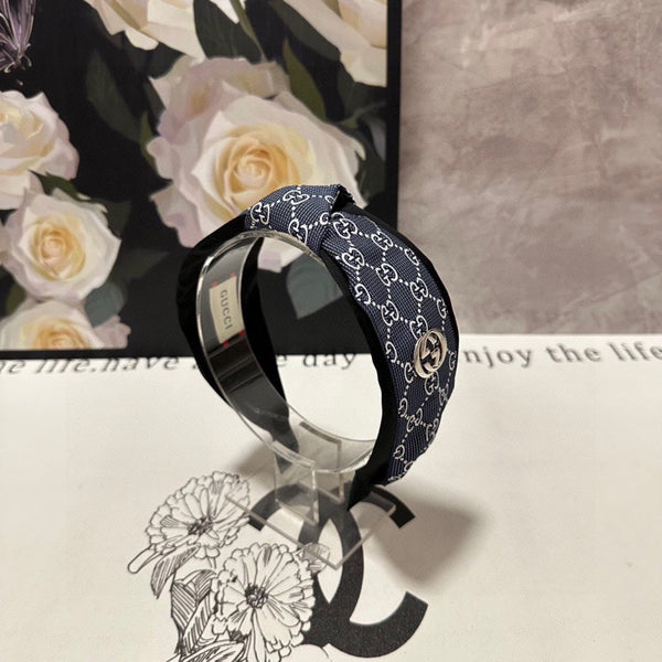 HEADBAND IN SPACE CADET MIX WHITE MONOGRAM CANVAS 423617