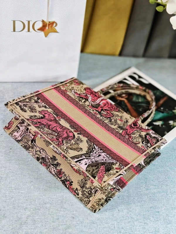 medium dioriviera 36 pink beige tiger embroidery canvas