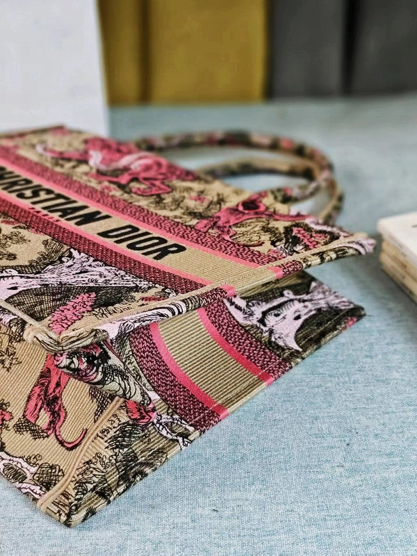 medium dioriviera 36 pink beige tiger embroidery canvas