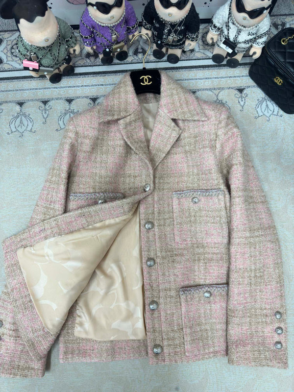 CC Tweed Jacket Pink Laine Wool Alpaga 251960