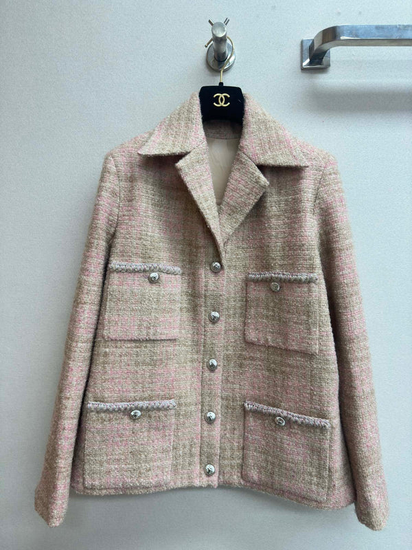 CC Tweed Jacket Pink Laine Wool Alpaga 251960