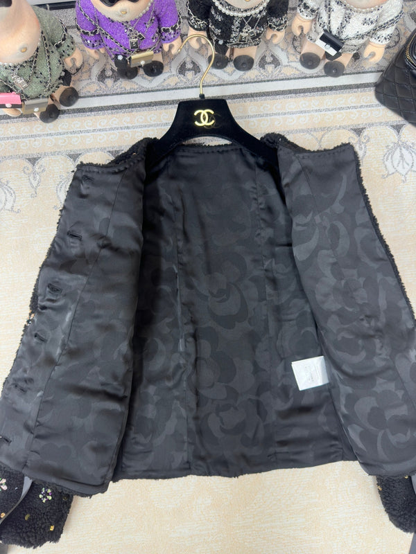 CC 25 Tweed Jacket Butterfly Black Laine Wool Polyester 251958