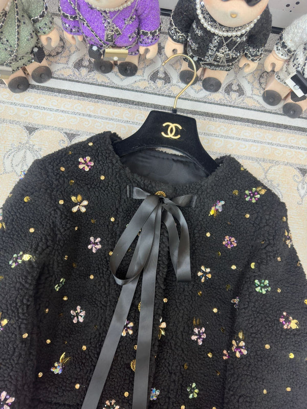 CC 25 Tweed Jacket Butterfly Black Laine Wool Polyester 251958