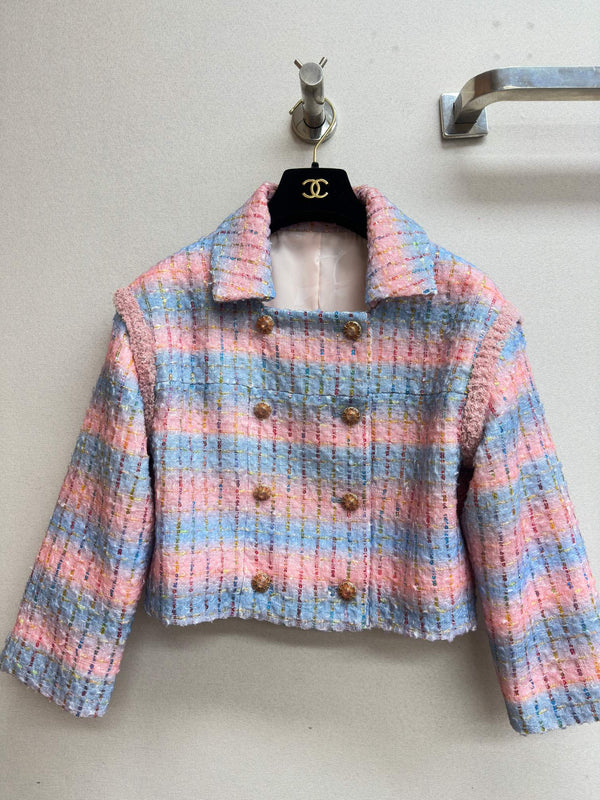 CC Tweed Jacket Blue Pink Lanie Wool Polyamide 251954