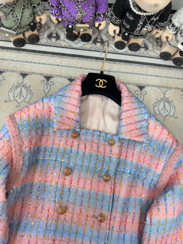 CC Tweed Jacket Blue Pink Lanie Wool Polyamide 251954