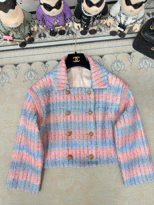CC Tweed Jacket Blue Pink Lanie Wool Polyamide 251954