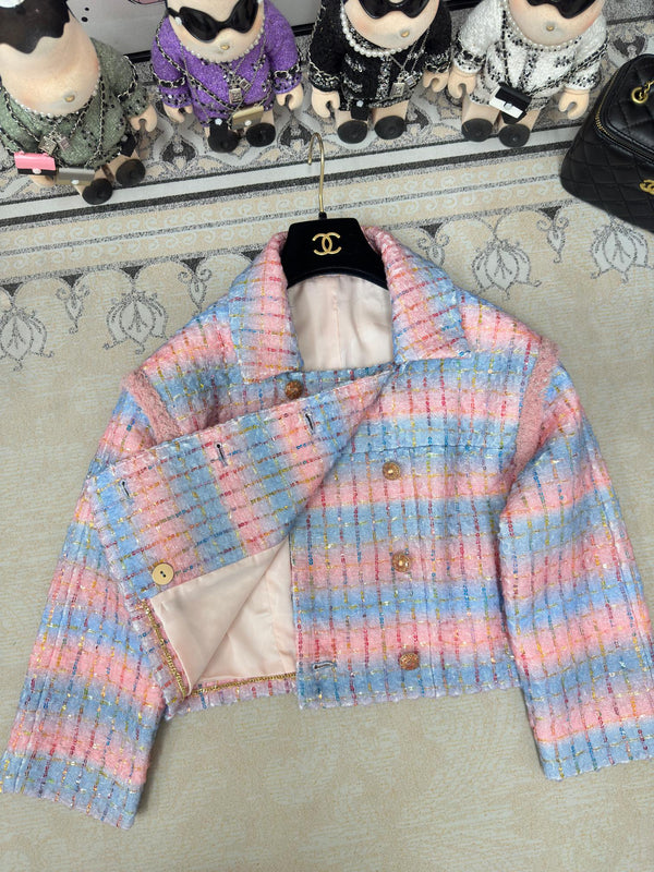 CC Tweed Jacket Blue Pink Lanie Wool Polyamide 251954