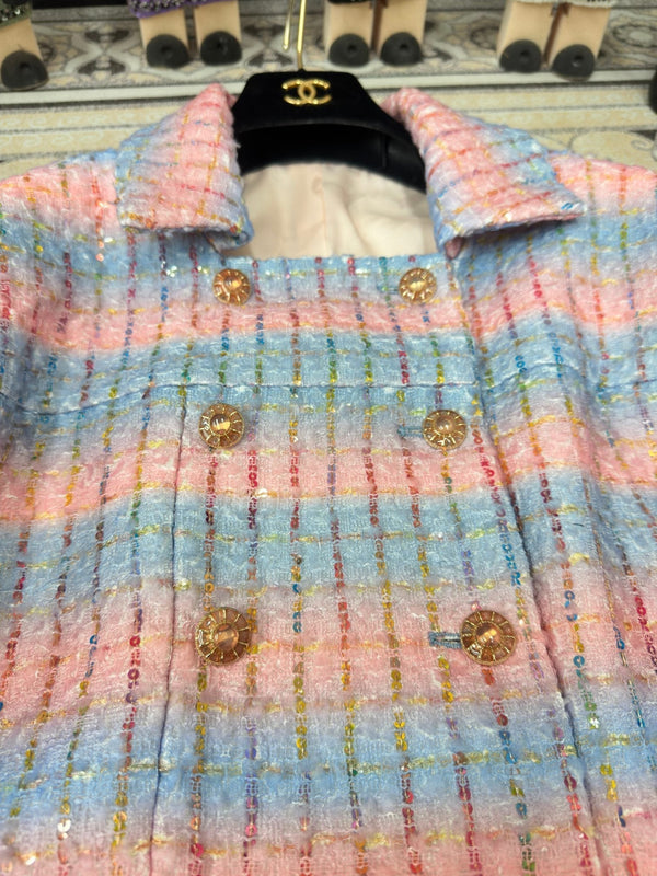 CC Tweed Jacket Blue Pink Lanie Wool Polyamide 251954