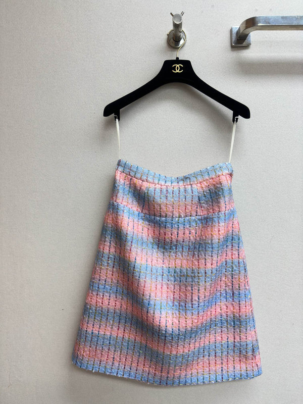 CC Tweed Skirt Blue Pink Lanie Wool Polyamide 251953