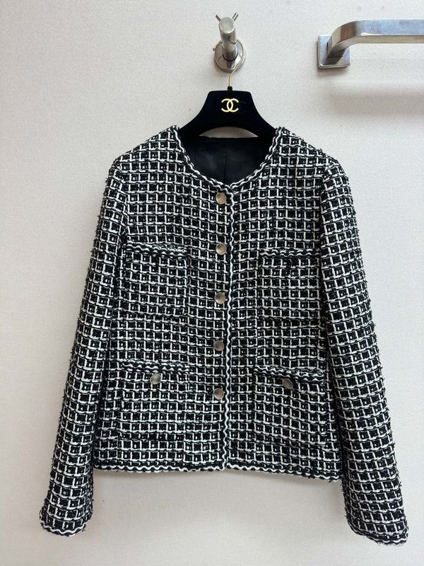 CC 25 Tweed Jacket Black White Cotton Polyester 251964