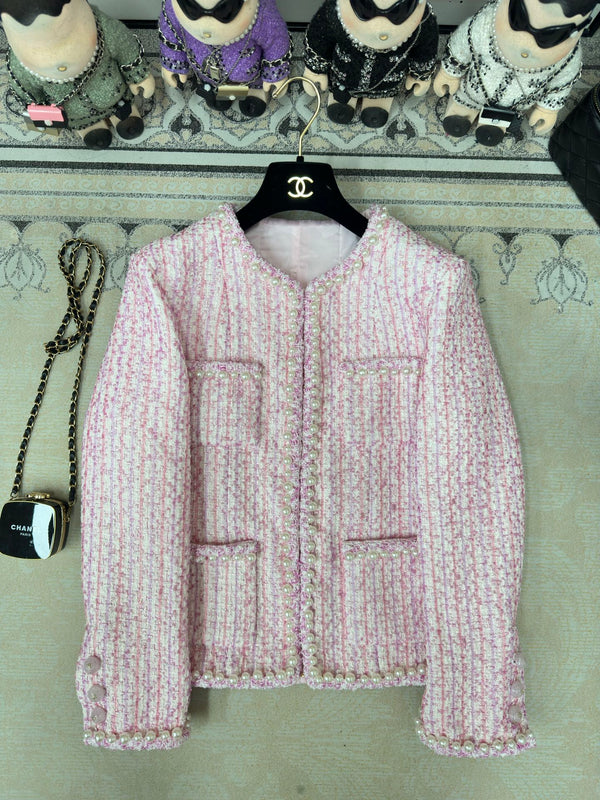 CC Tweed Jacket Pink Cotton Wool 251906