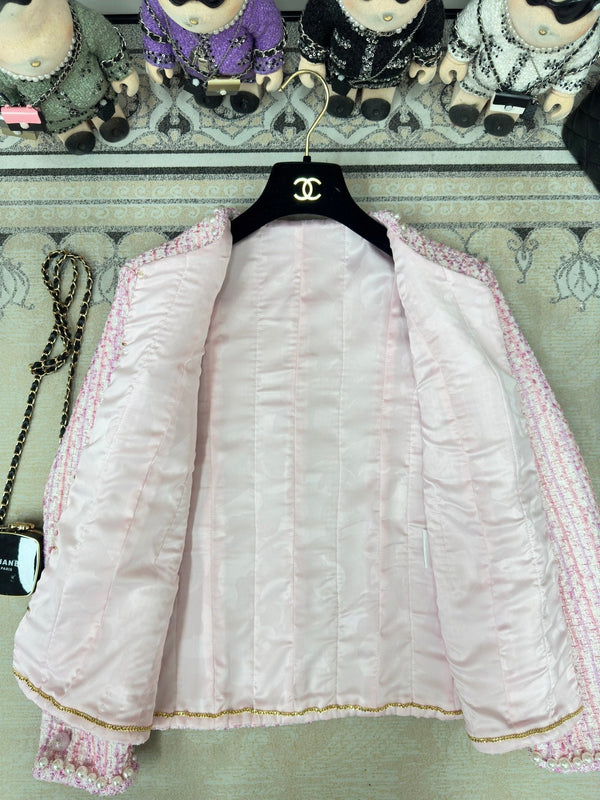 CC Tweed Jacket Pink Cotton Wool 251906