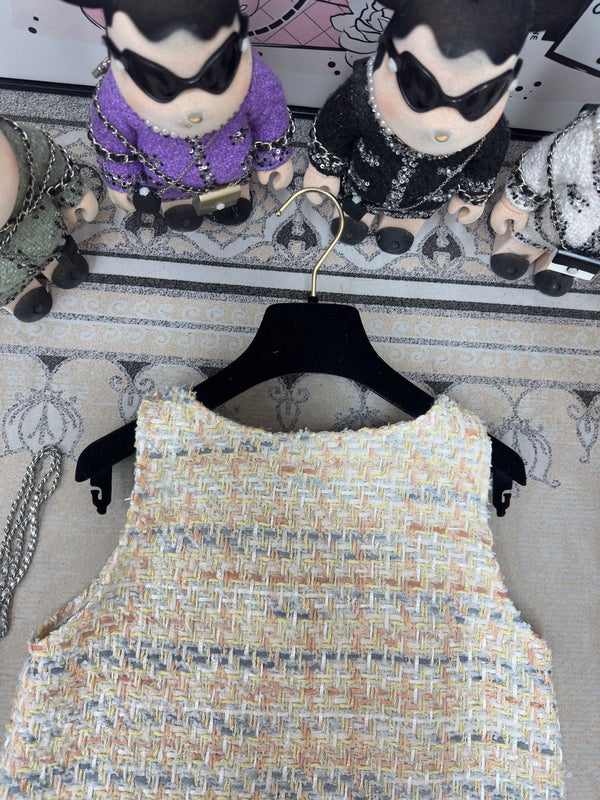 CC Tweed Vest Top Multicolor Cotton Polyamide 251837