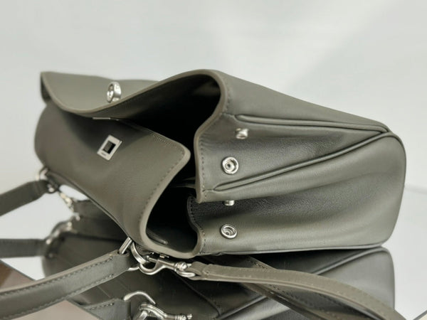 RODEO SMALL BAG 29 IN KHAKI GREEN SMOOTH CALFSKIN SILVER HARDWARE