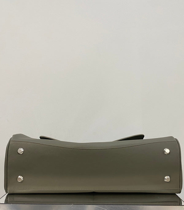 RODEO LARGE BAG 40 IN KHAKI GREEN SMOOTH CALFSKIN SILVER HARDWARE
