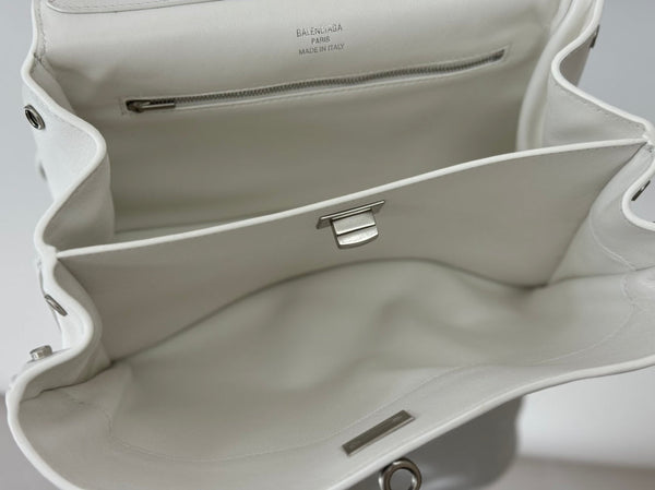 RODEO SMALL BAG 29 IN WHITE SMOOTH CALFSKIN SILVER HARDWARE