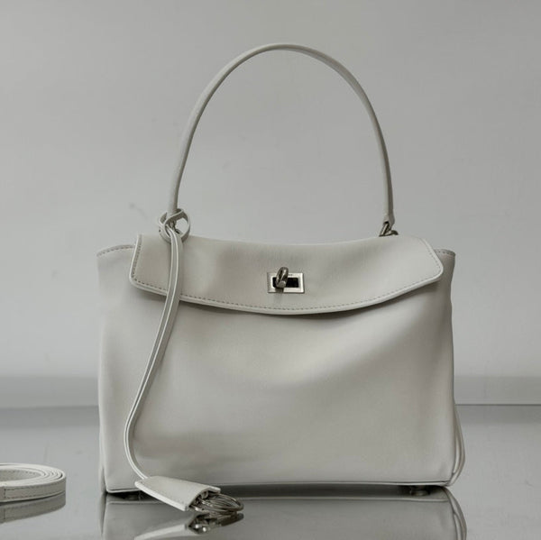 RODEO SMALL BAG 29 IN WHITE SMOOTH CALFSKIN SILVER HARDWARE