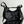 LE CAGOLE LARGE SHOULDER BAG 33 WITH RHINESTONES IN BLACK ARENA LAMBSKIN SILVER HARDWARE