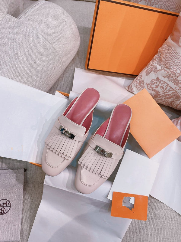 OZ Mule con frange rosa chiaro