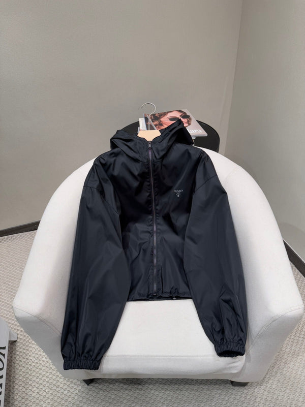 Prada 25 Hooded Jacket Black Polyamide