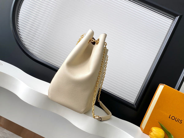 Anytime 42cm Tote Bag Cream Gold Empreinte leather 250725
