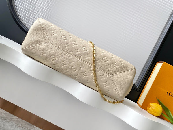 Anytime 42cm Tote Bag Cream Gold Empreinte leather 250725