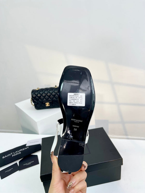 SL CASSANDRA ONE SANDAL FLAT WHITE CALFSKIN