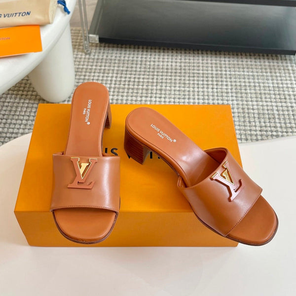 lv capri mule 45mm brown calfskin