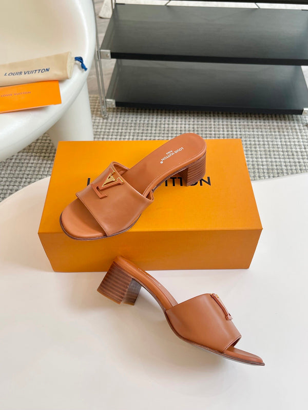 lv capri mule 45mm brown calfskin