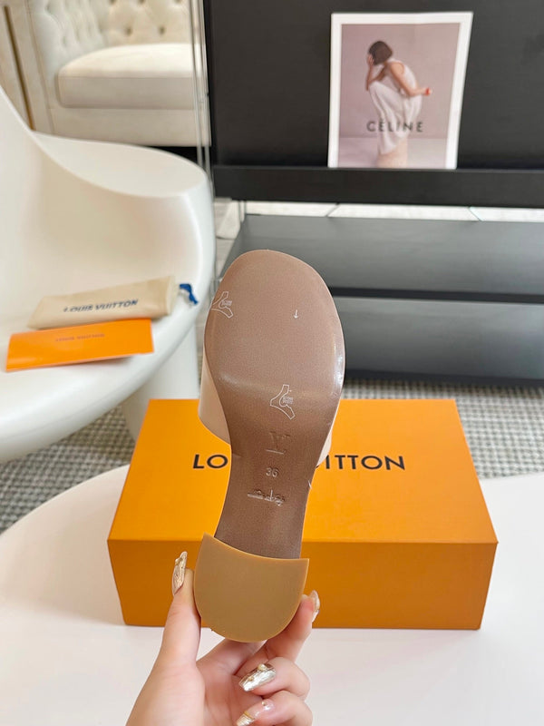 lv capri mule 45mm beige calfskin