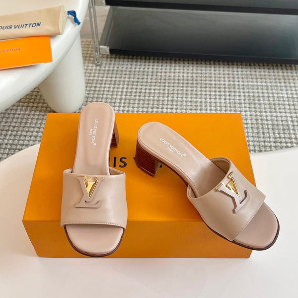 lv capri mule 45mm beige calfskin