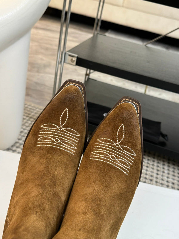 ANKLE BOOTS 45 MM IN MOCHA BROWN SUEDE