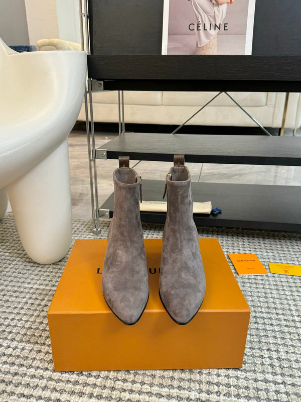 LV Ankle Boots 60mm Gray Suede