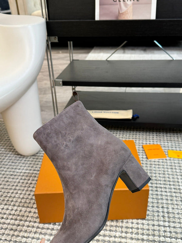 LV Ankle Boots 60mm Gray Suede