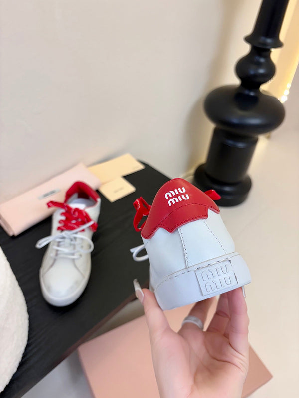 Miu 25C Sneakers White mix Red Leather 235746