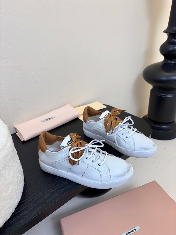 Miu 25C Sneakers White mix Brown Leather 235748