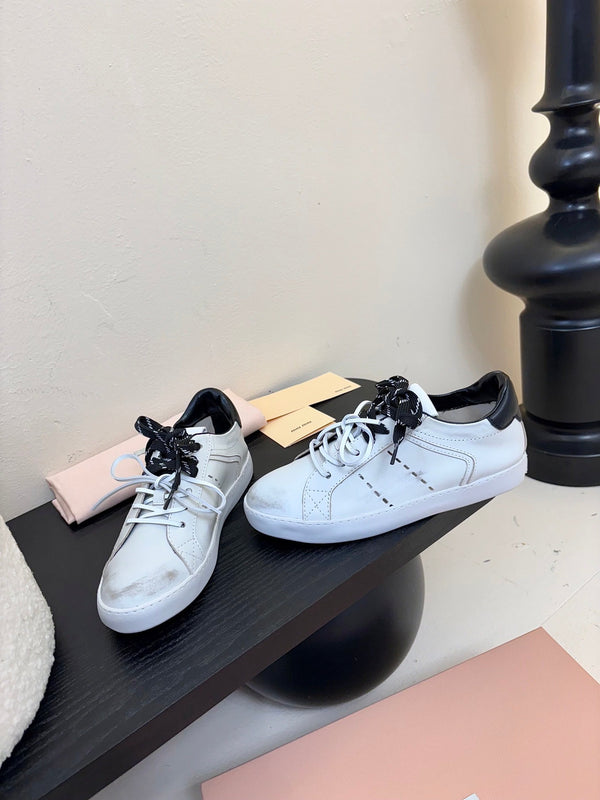 Miu 25C Sneakers White mix Black Leather 235749