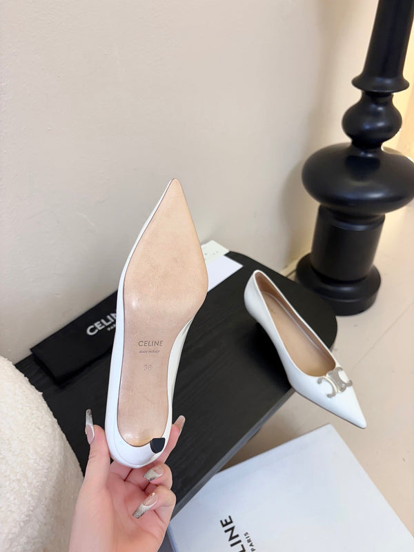 CELINE Pump White Patent Calfskin 235700