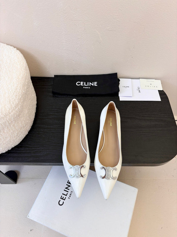CELINE Pump White Patent Calfskin 235700