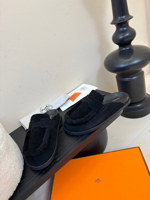 HM slippers birkenstocks black suede 478431