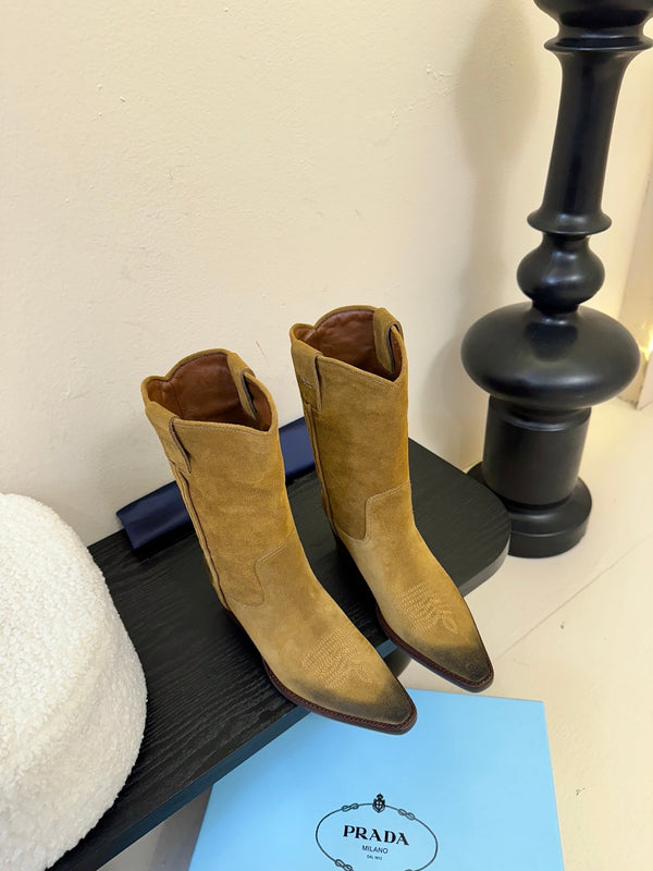 PRA short boots brown black suede 478572