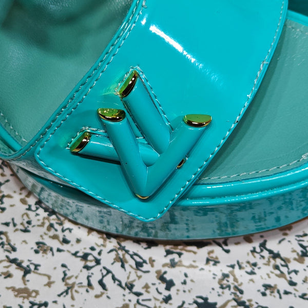 LV Shake Platform Sandal 110mm Turquoise Patent Leather 456138