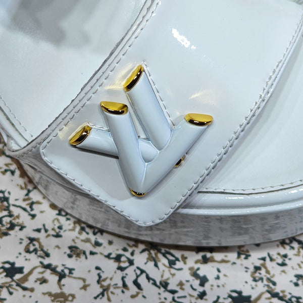 LV Shake Platform Sandal 110mm White Patent calf leather 456143