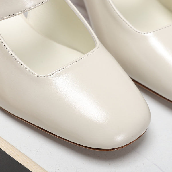 The Bold Edition Vlogo Slingback 65 Deep Mouth Half Drag Heels Pelle di vitello bianca