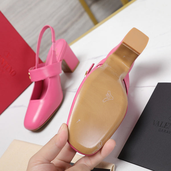 The Bold Edition Vlogo Slingback 65 Deep Mouth Half Drag Heels Rosa Vitello
