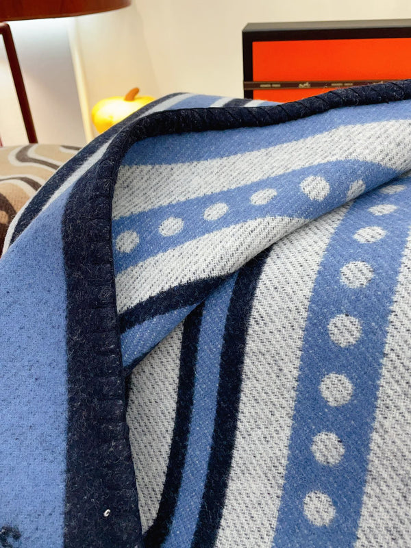 Grand Tralala Blanket Blue Wool Cashmere